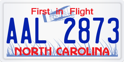 NC license plate AAL2873