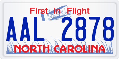NC license plate AAL2878