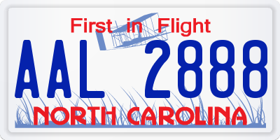 NC license plate AAL2888