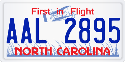 NC license plate AAL2895