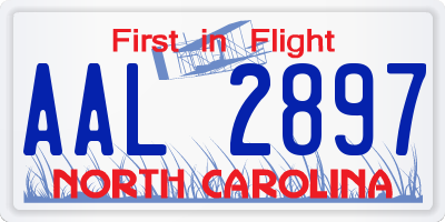 NC license plate AAL2897