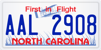 NC license plate AAL2908