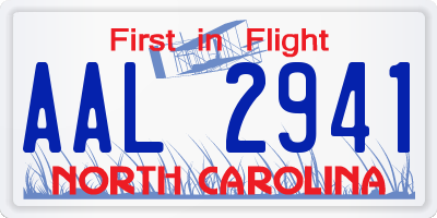 NC license plate AAL2941