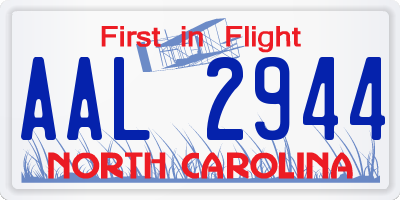 NC license plate AAL2944