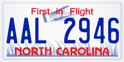 NC license plate AAL2946