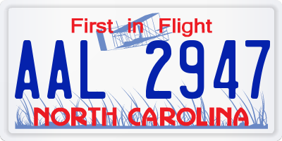 NC license plate AAL2947