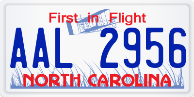 NC license plate AAL2956