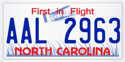 NC license plate AAL2963