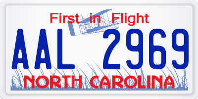 NC license plate AAL2969