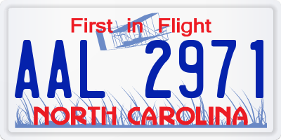 NC license plate AAL2971