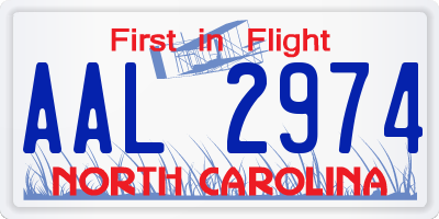 NC license plate AAL2974