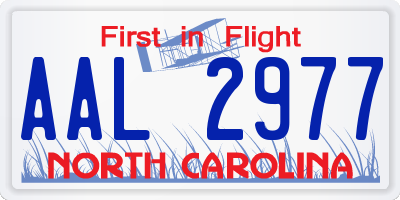 NC license plate AAL2977