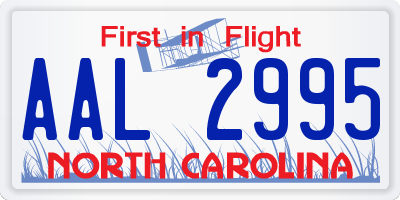 NC license plate AAL2995