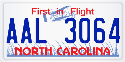 NC license plate AAL3064