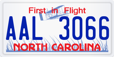 NC license plate AAL3066