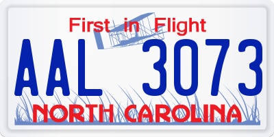 NC license plate AAL3073