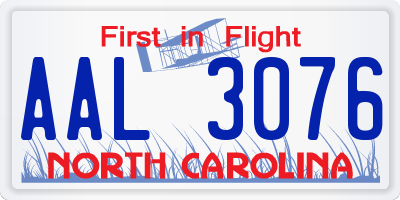 NC license plate AAL3076