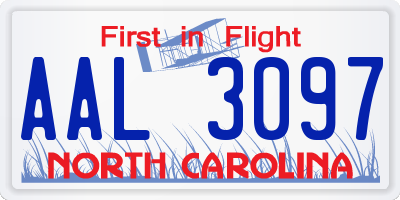 NC license plate AAL3097