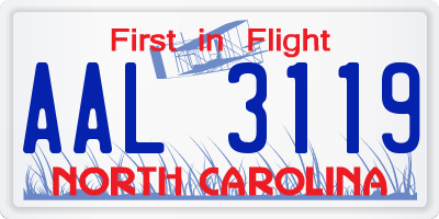 NC license plate AAL3119