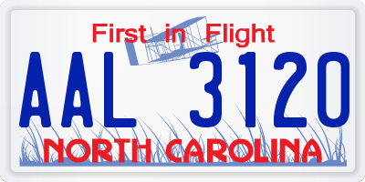 NC license plate AAL3120