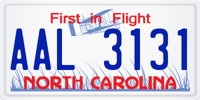 NC license plate AAL3131