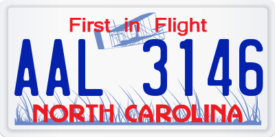 NC license plate AAL3146
