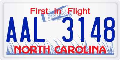 NC license plate AAL3148