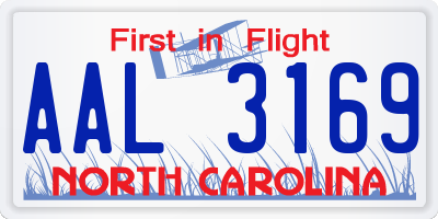 NC license plate AAL3169