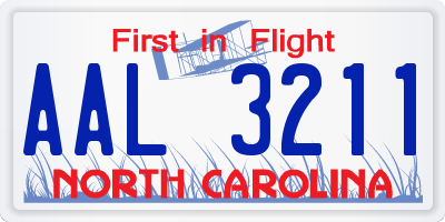 NC license plate AAL3211