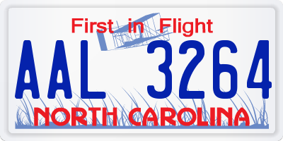 NC license plate AAL3264