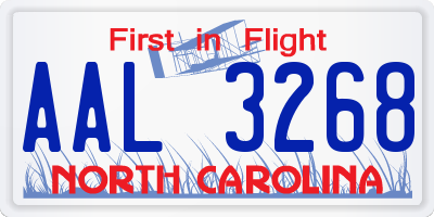 NC license plate AAL3268