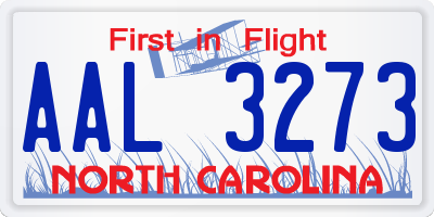 NC license plate AAL3273