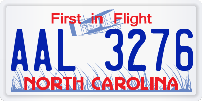 NC license plate AAL3276