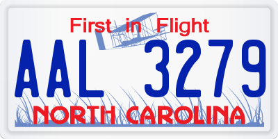 NC license plate AAL3279