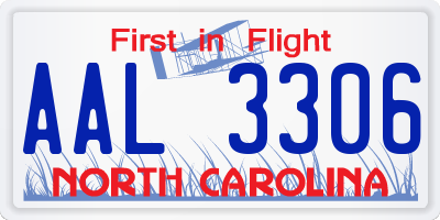 NC license plate AAL3306