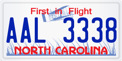 NC license plate AAL3338