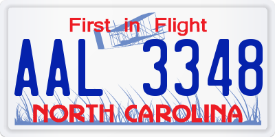 NC license plate AAL3348