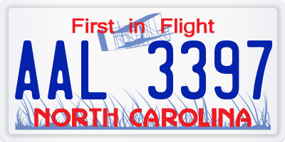 NC license plate AAL3397