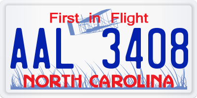 NC license plate AAL3408