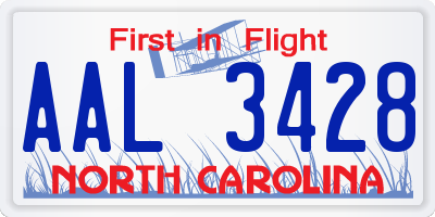 NC license plate AAL3428