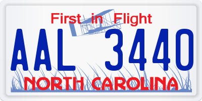 NC license plate AAL3440