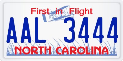 NC license plate AAL3444