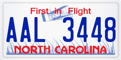 NC license plate AAL3448