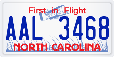 NC license plate AAL3468