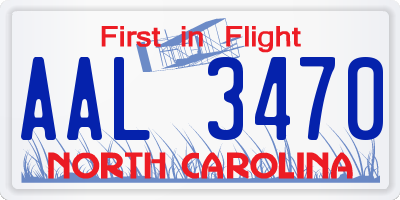 NC license plate AAL3470