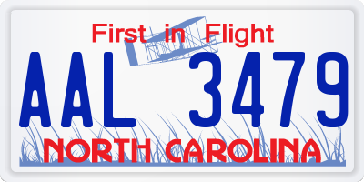 NC license plate AAL3479