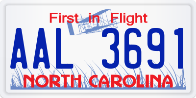 NC license plate AAL3691