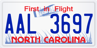 NC license plate AAL3697