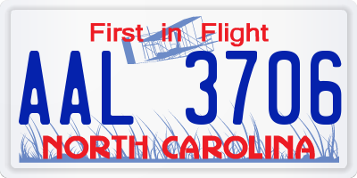 NC license plate AAL3706