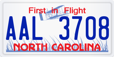 NC license plate AAL3708